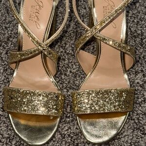 Gold glittery Jewel Badgley Mischa sandals